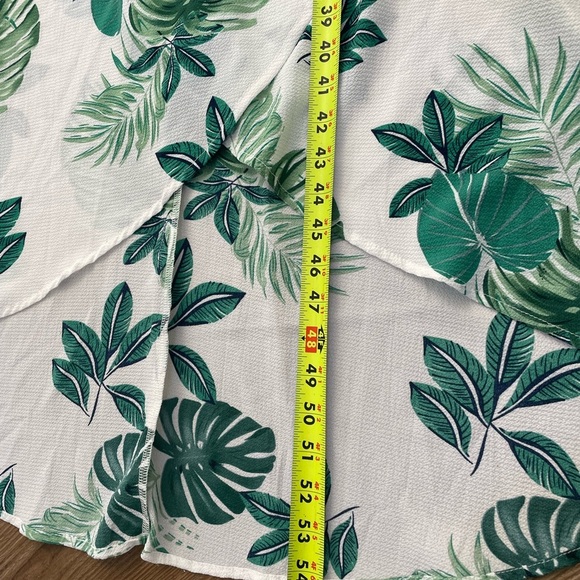 🍀Dream of Me Palm Banana Leaf Tropical Maxi Wrap Dress Sz L - Picture 13 of 13